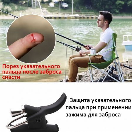 Затискач курок для далекого закиду фідера